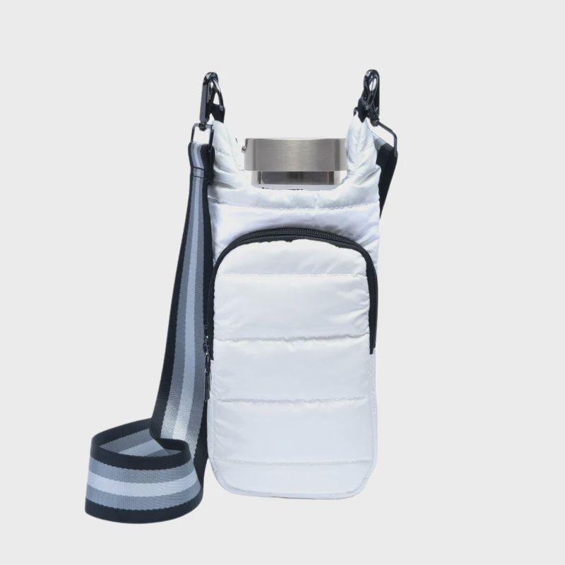 White Glossy Hydrobag with Black and white strap