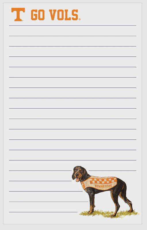 Tennessee Mascot 5 x 8 notepad