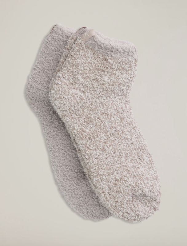 Barefoot Dreams CozyChic 2 Pair Tennis Sock Set- Oyster/Multi