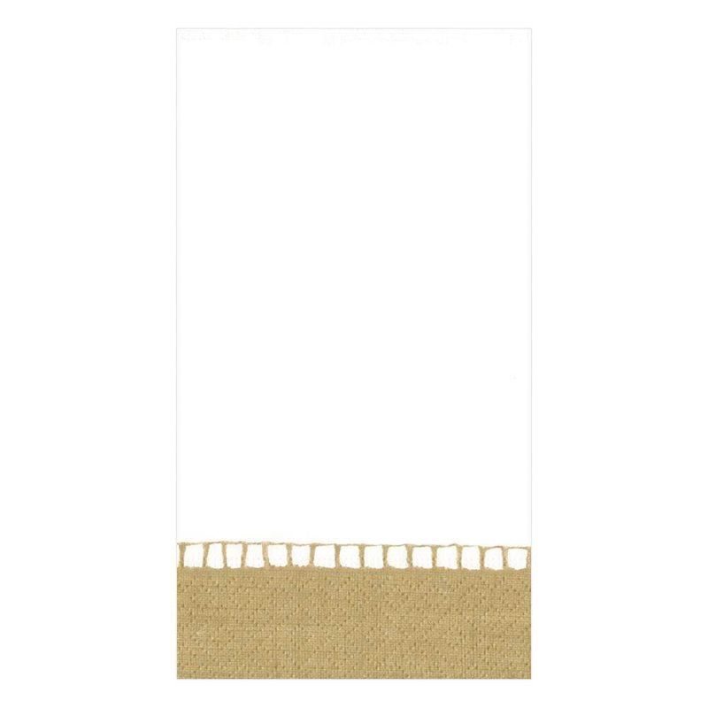 Caspari Linen Border Paper Guest Towel Napkins in Gold - 15 Per Package