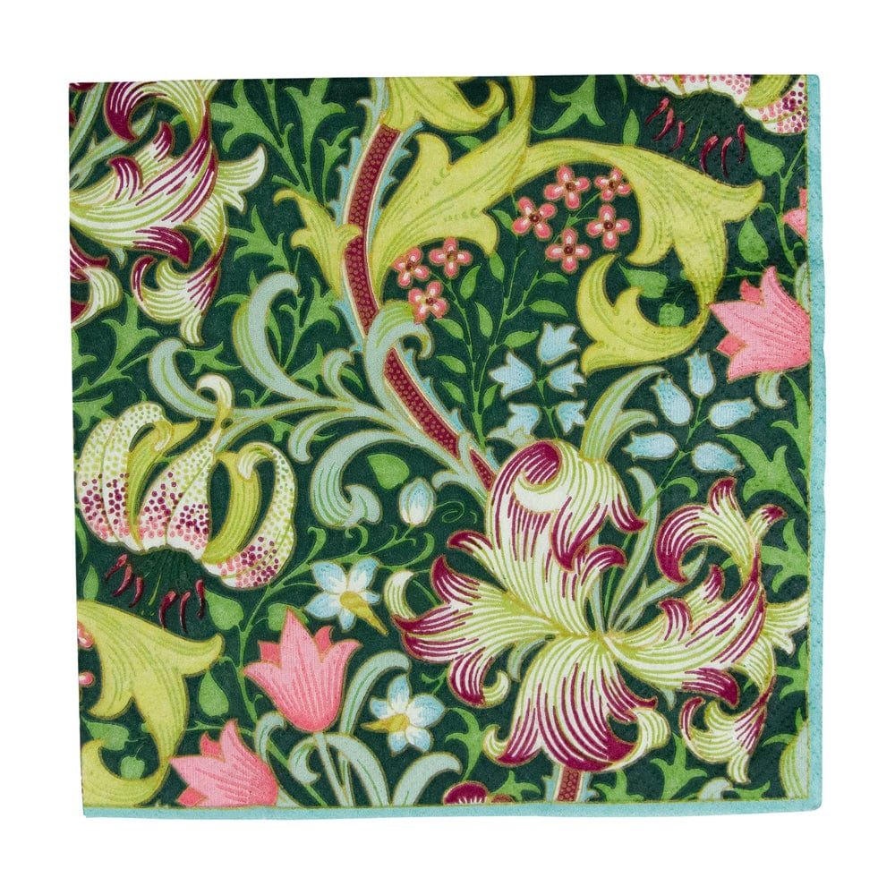 Caspari Golden Lily Forest Luncheon Napkins - 20 Per Package
