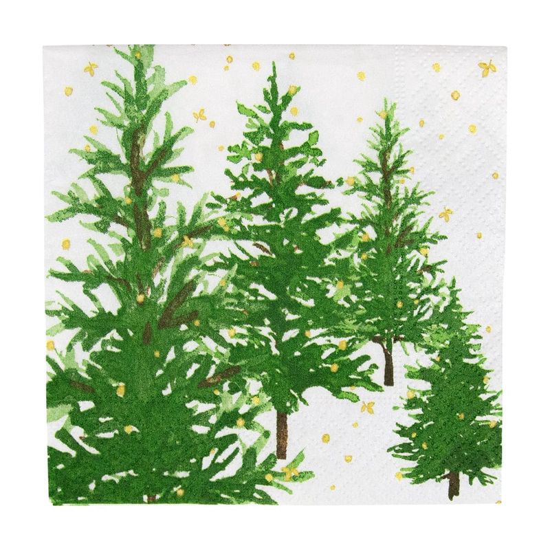 Caspari White Christmas Cocktail Napkins - 20 Per Package