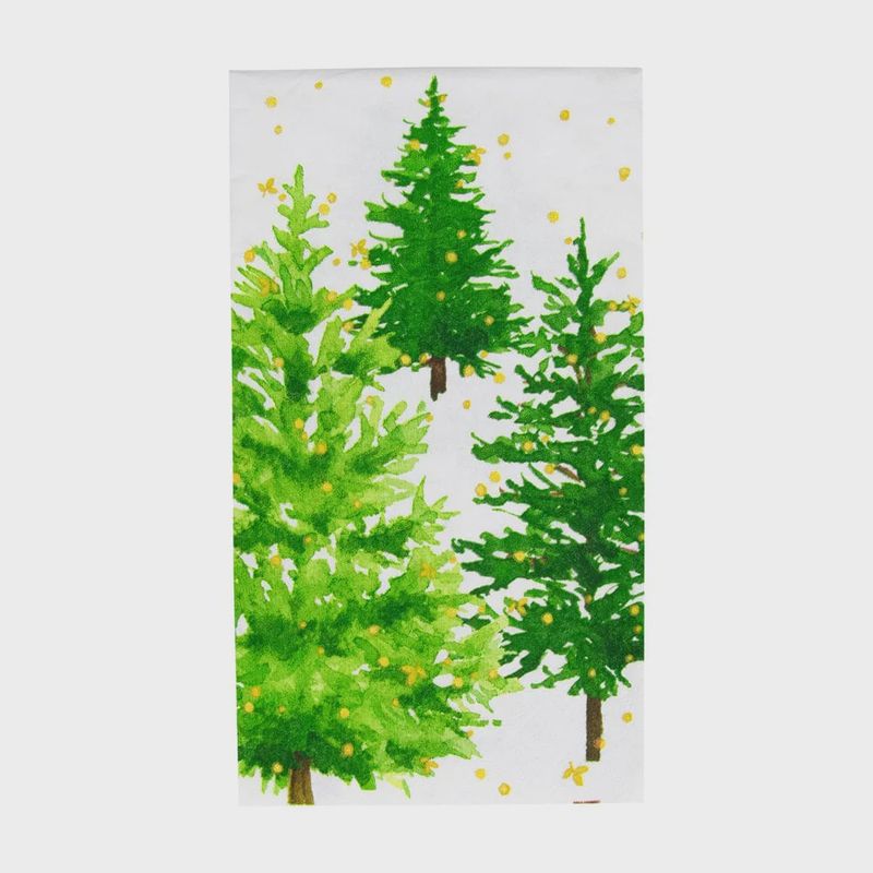 Caspari White Christmas Guest Towel Napkins - 15 Per Package