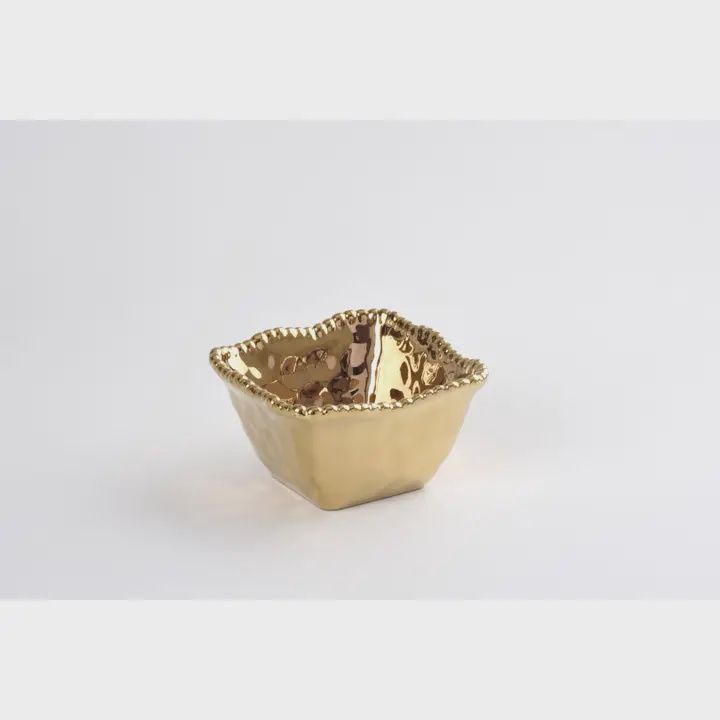 Pampa Bay Monaco Square Snack Bowl- Gold