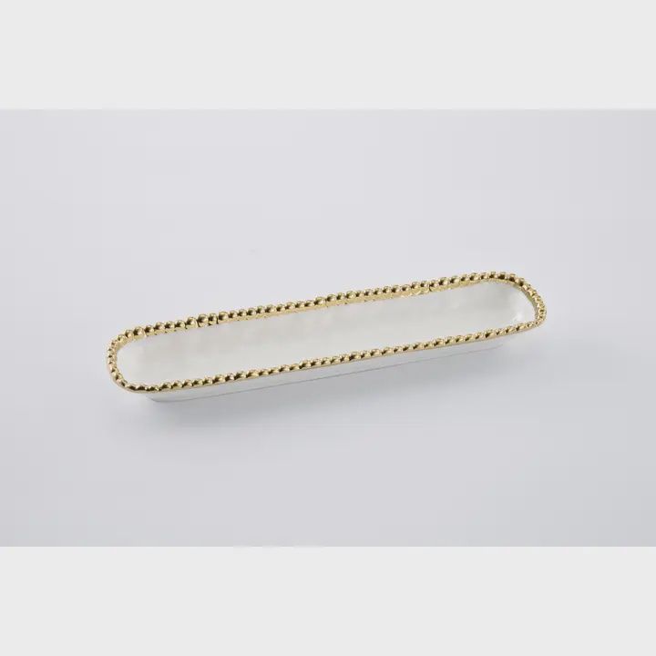 Pampa Bay Golden Salerno Cracker Tray-Gold Trim