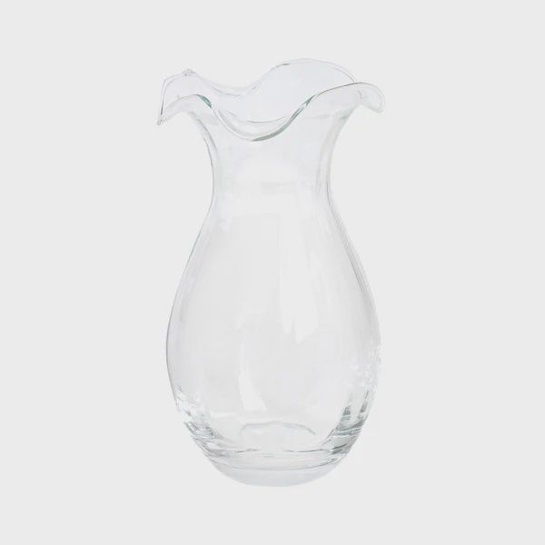 Vietri Hibiscus Glass Clear Vertical Fluted Small Vase