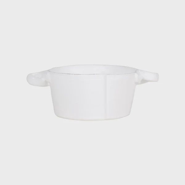 Vietri Lastra Small Handled Bowl White