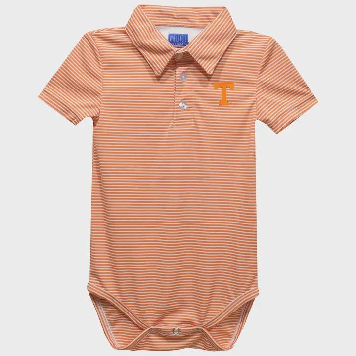 Tennessee Vols Embroidered Strip Knit Polo Onesie 6 M, Size: 6 mos