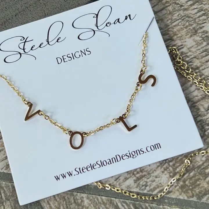 Vols Charm Necklace Gold Vols Dangle Layer Necklace