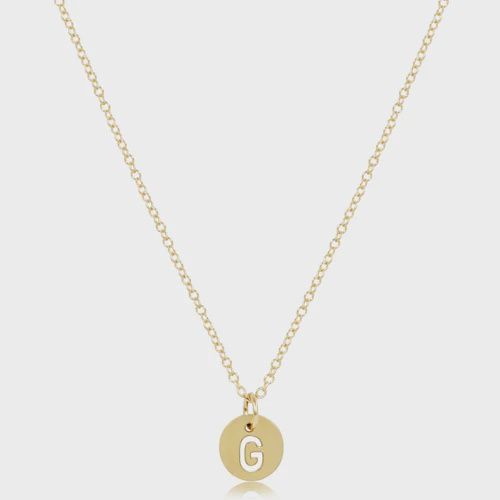 enewton 16&quot; Necklace Gold Respect Small Gold Disc &quot;G&quot;