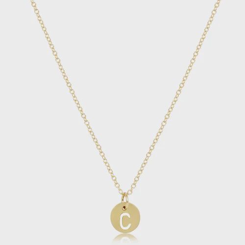 enewton 16&quot; Necklace Gold Respect Small Gold Disc &quot;C&quot;
