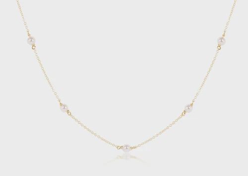 enewton 15&quot; Choker Simplicity Gold Chain - 4mm Pearl