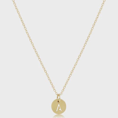 enewton 16&quot; Necklace Gold Respect Small Gold Disc &quot;A&quot;