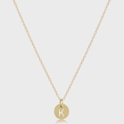 enewton 16&quot; Necklace Gold Respect Small Gold Disc &quot;K&quot;