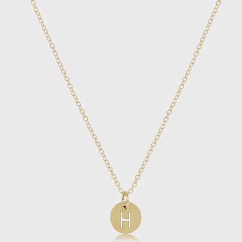enewton 16&quot; Necklace Gold Respect Small Gold Disc &quot;H&quot;