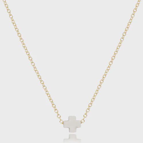 enewton 16" Necklace Gold Signature Cross Small Off-White