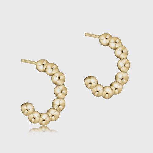 enewton Beaded  Classic 1&quot; Post Hoop- 4mm Gold
