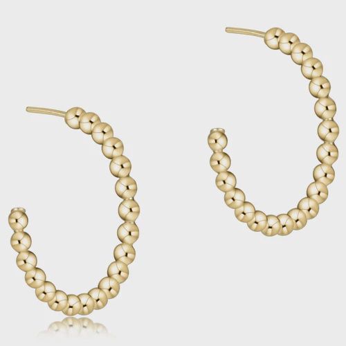 enewton Beaded Classic 1.25&quot; Post Hoop 4mm Gold