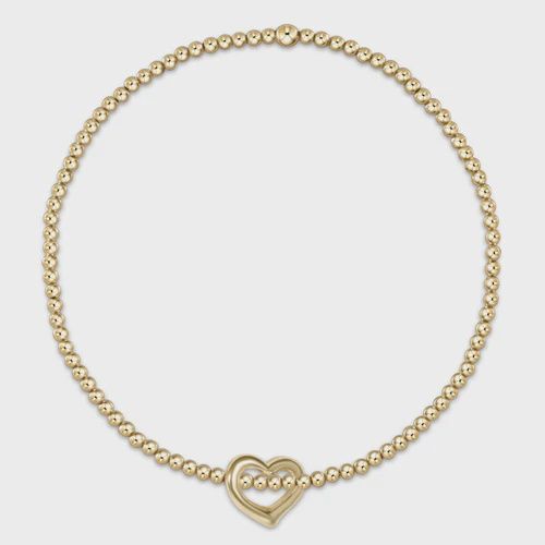 enewton Classic Gold 2mm Bead Bracelet - Love Small Gold Charm
