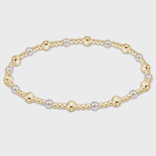 enewton Classic Gold Sincerity Pattern 4mm Bead Bracelet Pearl