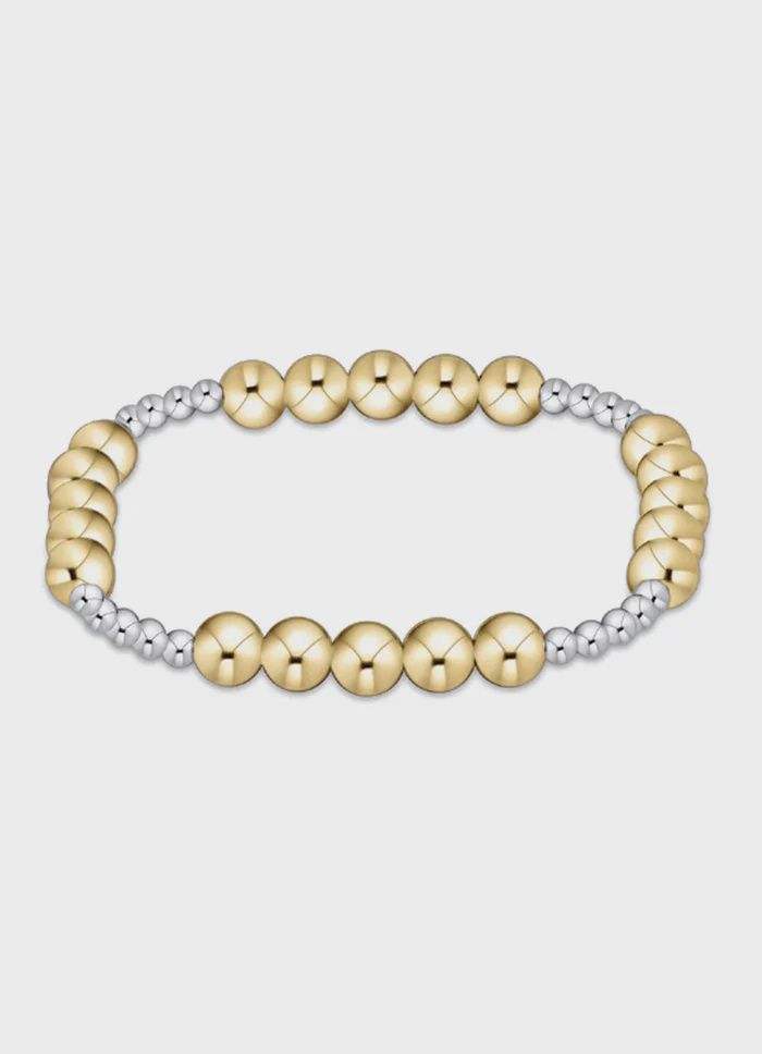 enewton Classic Blissful Pattern 3mm Bead Bracelet - 6mm Mixed Metal