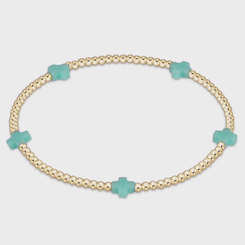 enewton egirl Signature Cross Small 2mm Bead Bracelet Mint