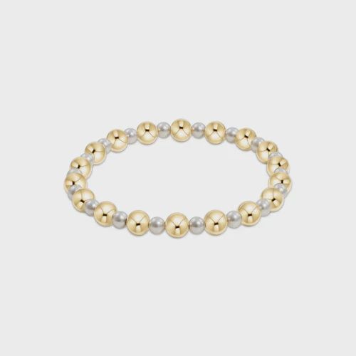 enewton Pearl Grateful Pattern 4mm Bead Bracelet 6mm Gold