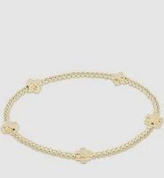 enewton Signature cross small gold pattern 2mm bead bracelet