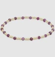 Enewton Gemstone Gold Sincerity Pattern 3mm Bead Bracelet - Ruby