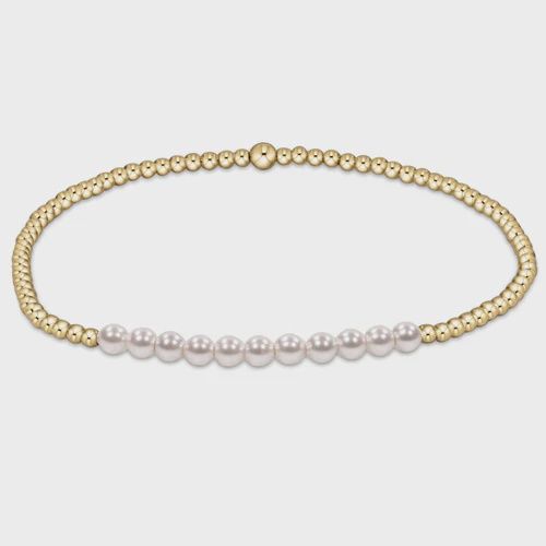 enewton Gold Bliss 2mm Bead Bracelet- Pearl