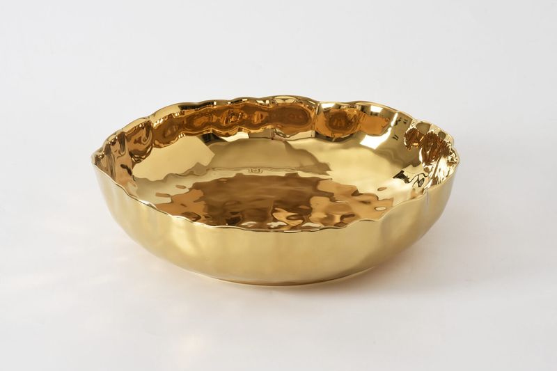 Pampa Bay Extra Large Shallow Bowl Gold