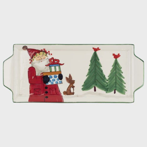 Vietri Old St. Nick Handled Rectangular Platter