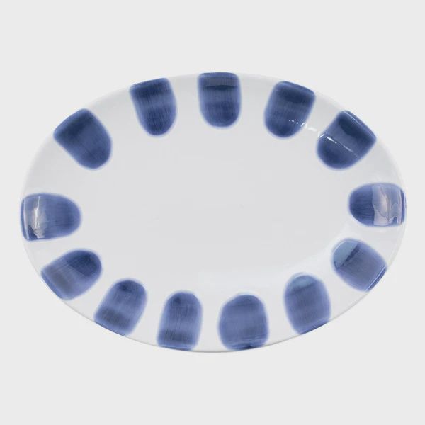 Vietri Santorini Dot Small Oval Platter