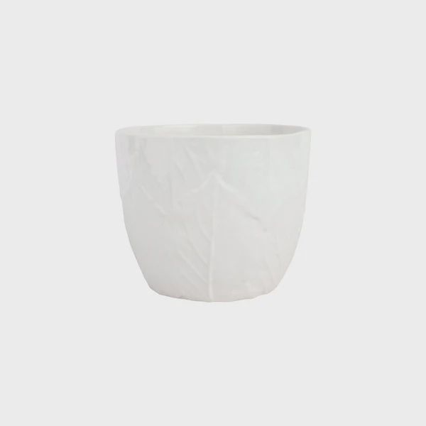 Vietri Viva Garden Embossed Leaves Cachepot
