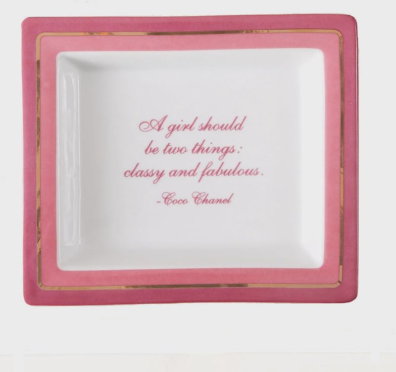 Two&#39;s Company Wise Sayings &quot;A Girl Should be Two Things: Classy and Fabulous.&quot; Desk Tray