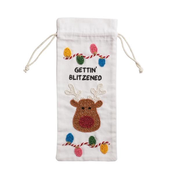Mud Pie Blitz Beaded Wine Bag