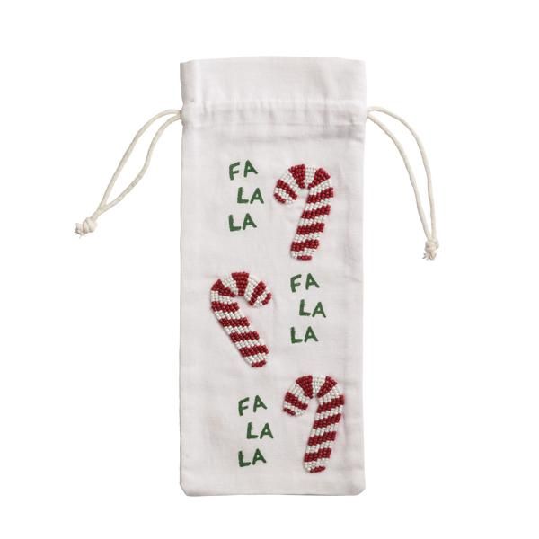 Mud Pie Fa La Beaded Wine Bag