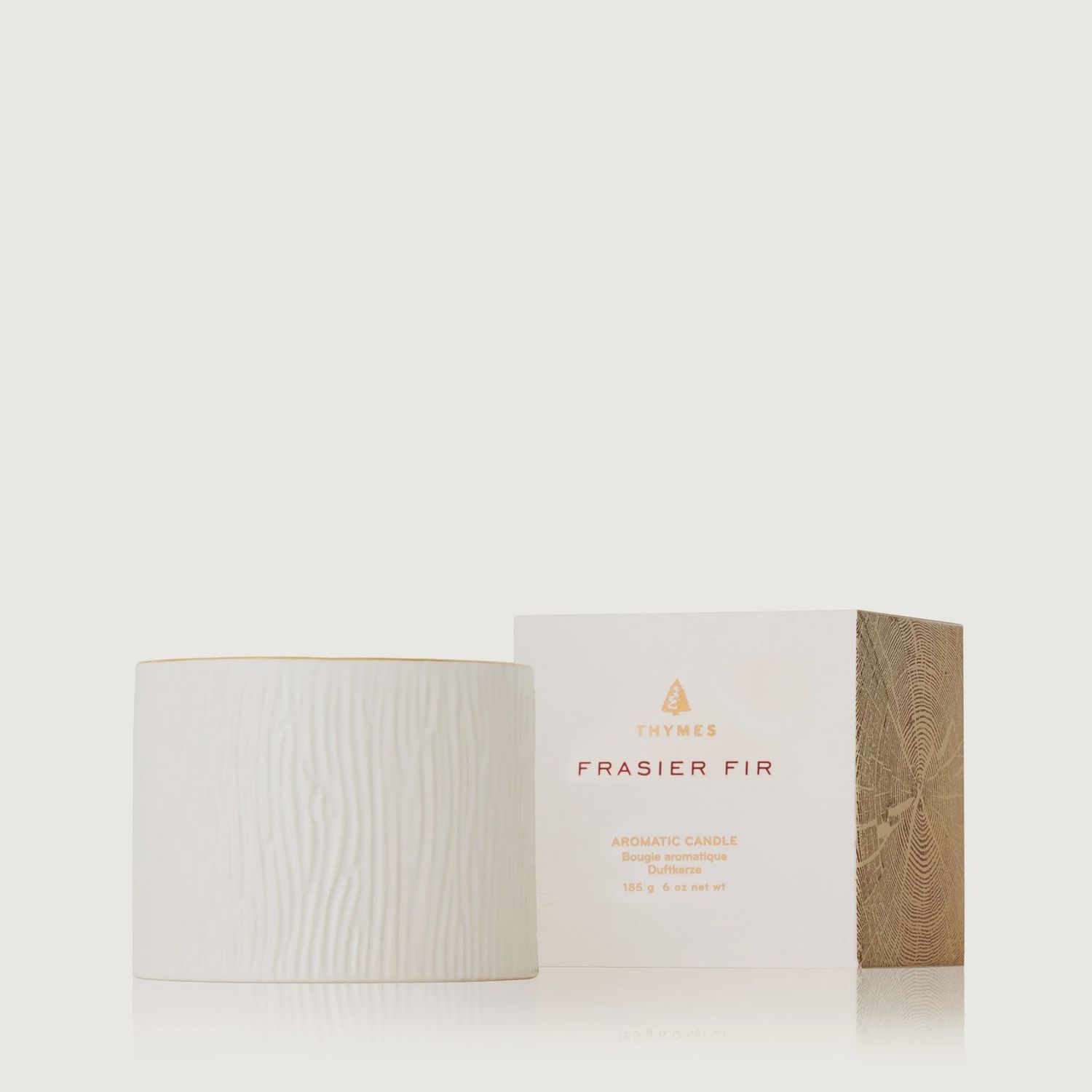 THYMES Frasier Fir Gilded Ceramic Poured Candle Petite