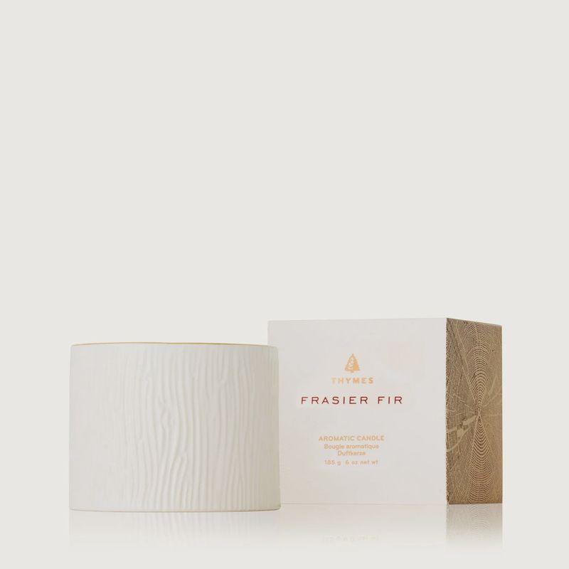 THYMES Frasier Fir Gilded Ceramic Poured Candle Petite