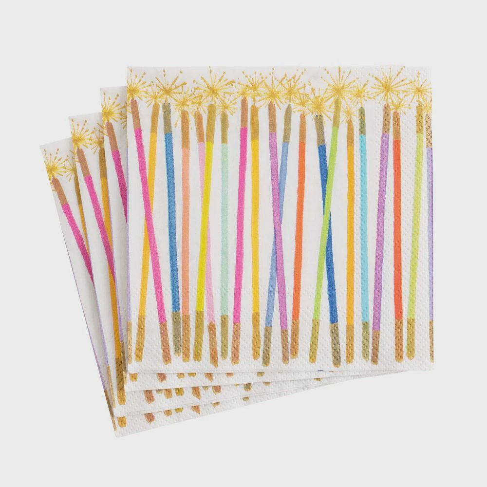 Caspari Party Candles Paper Cocktail Napkins - 20 Per Package