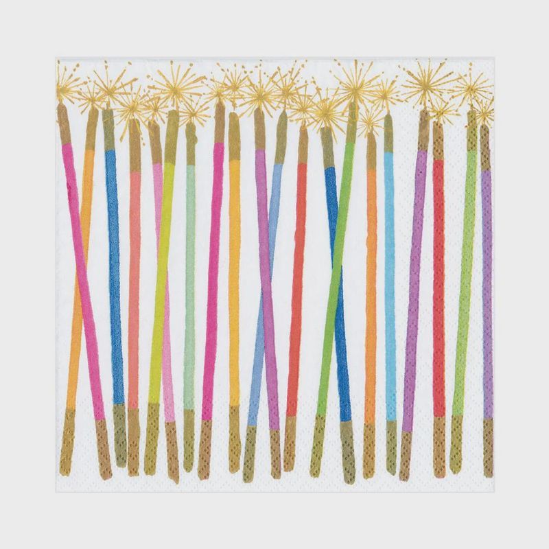 Caspari Party Candles Paper Luncheon Napkins - 20 Per Package