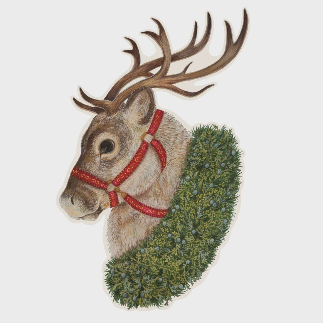 Hester &amp; Cook Die Cut Reindeer Placemat - 12 Sheets