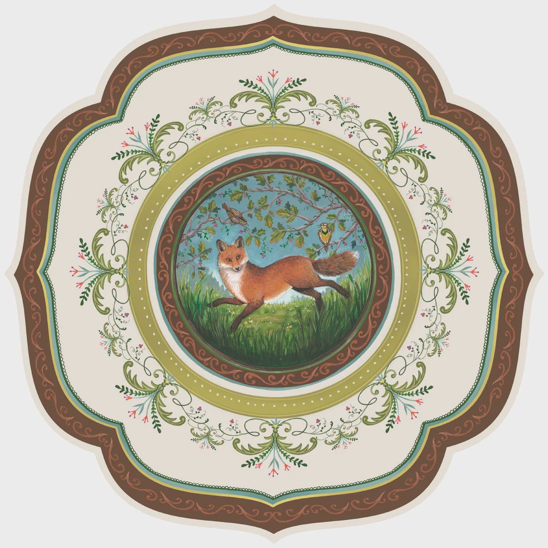 Hester &amp; Cook Die-cut Fanciful Fox China Placemat - 12 Sheets