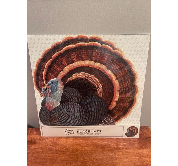 Hester &amp; Cook Die Cut Turkey Placemats - 12 Sheets