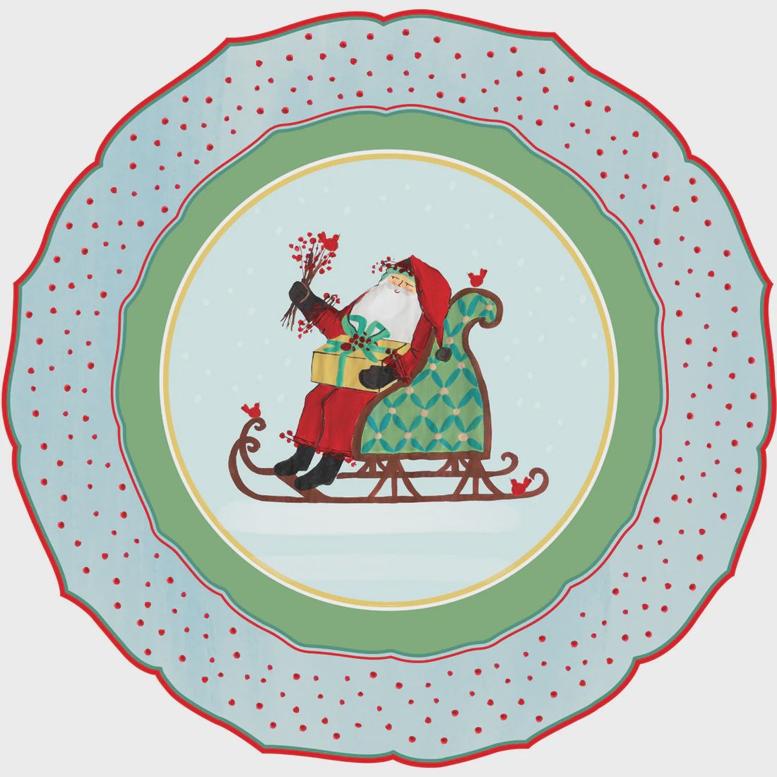 Hester &amp; Cook Die Cut Old St. Nick Sleigh Placemat - 12 Sheets