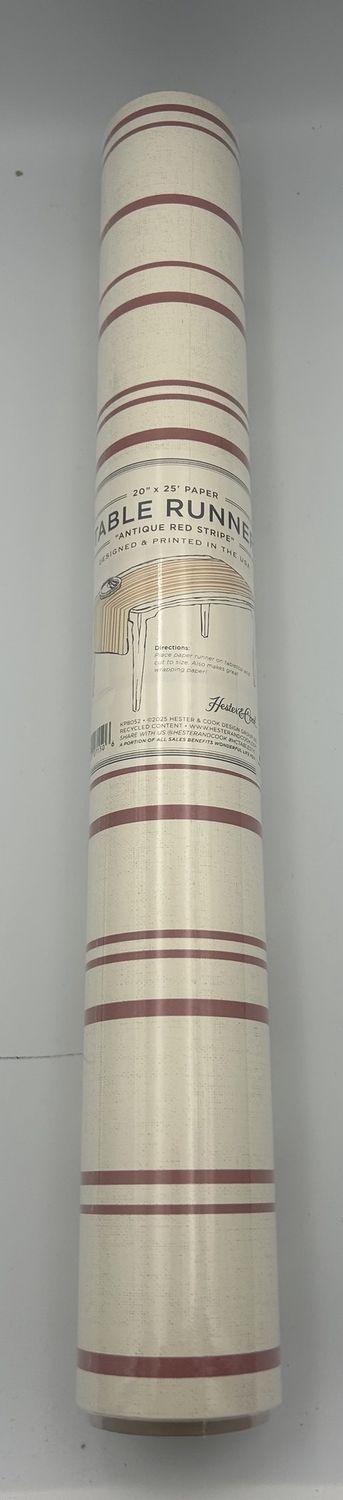 Hester &amp; Cook Antique Red Stripe Runner - 20&quot; x 25&#39;