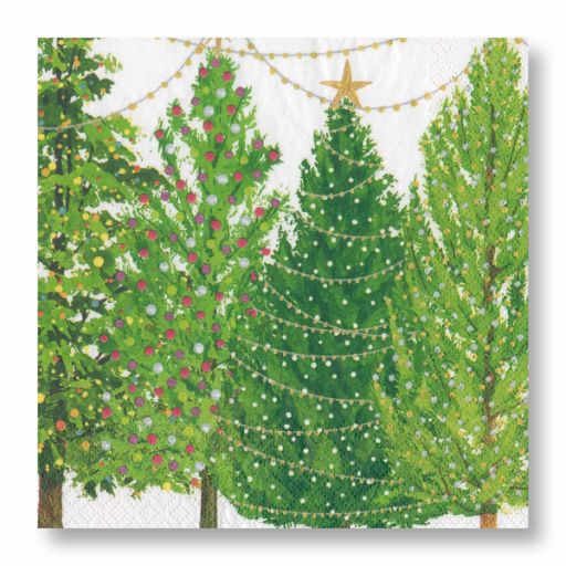 Caspari Christmas Tree Lights Cocktail Napkins - 20 Per Package