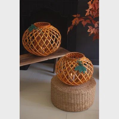KALALOU  Willow Pumpkin Lantern (Small)