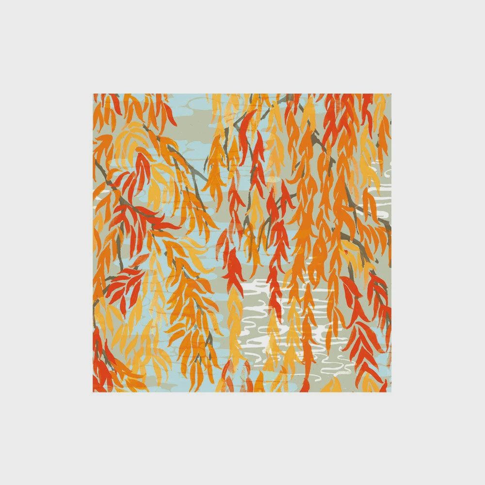 Caspari Willow Coral Cocktail Napkins - 20 Per Package