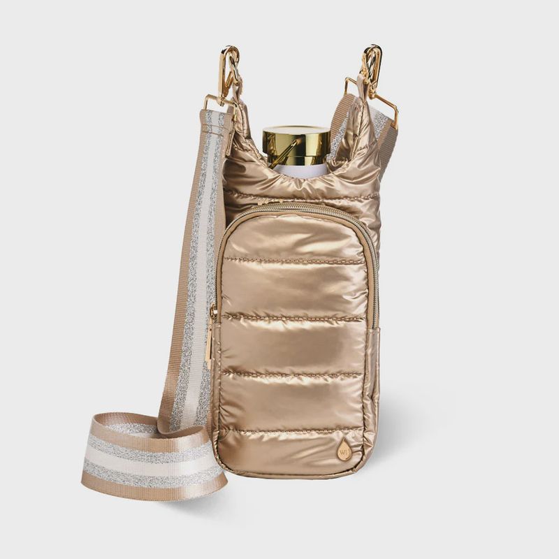Wanderfull Gold Shiny HydroBag with Gold Striped Strap